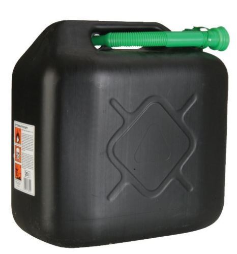 Kunststoffkanister / Reservekanister / Benzinkanister 20 L Kunststoff schwarz mit Außgießer