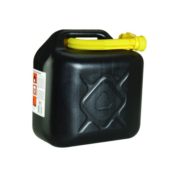 Kunststoffkanister / Reservekanister / Benzinkanister 10 L Kunststoff schwarz mit Außgießer
