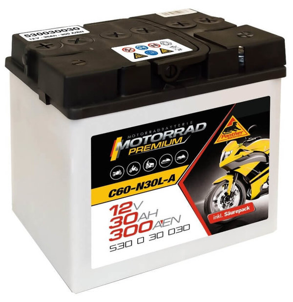 Batterie Aufsitzmäher 12V 30Ah 300A 53030 / C60-N3