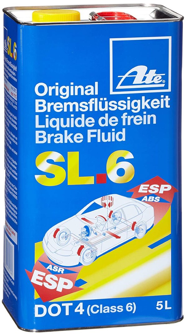 Original ATE Bremsflüssigkeit SL.6 DOT4 | speziell für ARS / ESP / ABS (5 L)