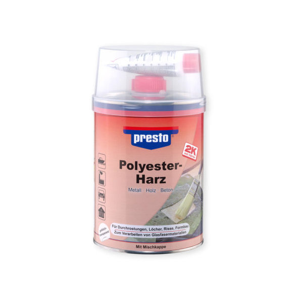 Reparatur-Box | Polyester-Harz + Glasfasermatte 0,18qm Presto (1 kg)