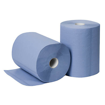 Putzpapier / Putztuch / Papierrolle | blau 3-lagig, 23cm breit, 300 Blatt (1 Stück)
